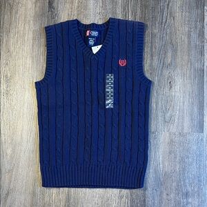 Chaps Dark Blue V-Neck Sweater Vest Size Medium NWT
